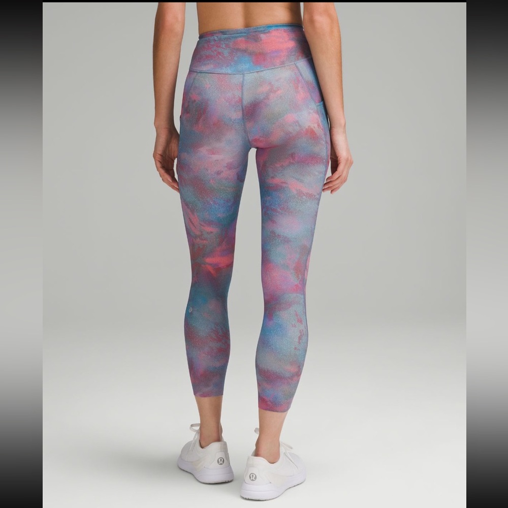 Lululemon Fast and Free HR Tight 25” with Pockets Hazy Afterglow Multi - Picture 6 of 13